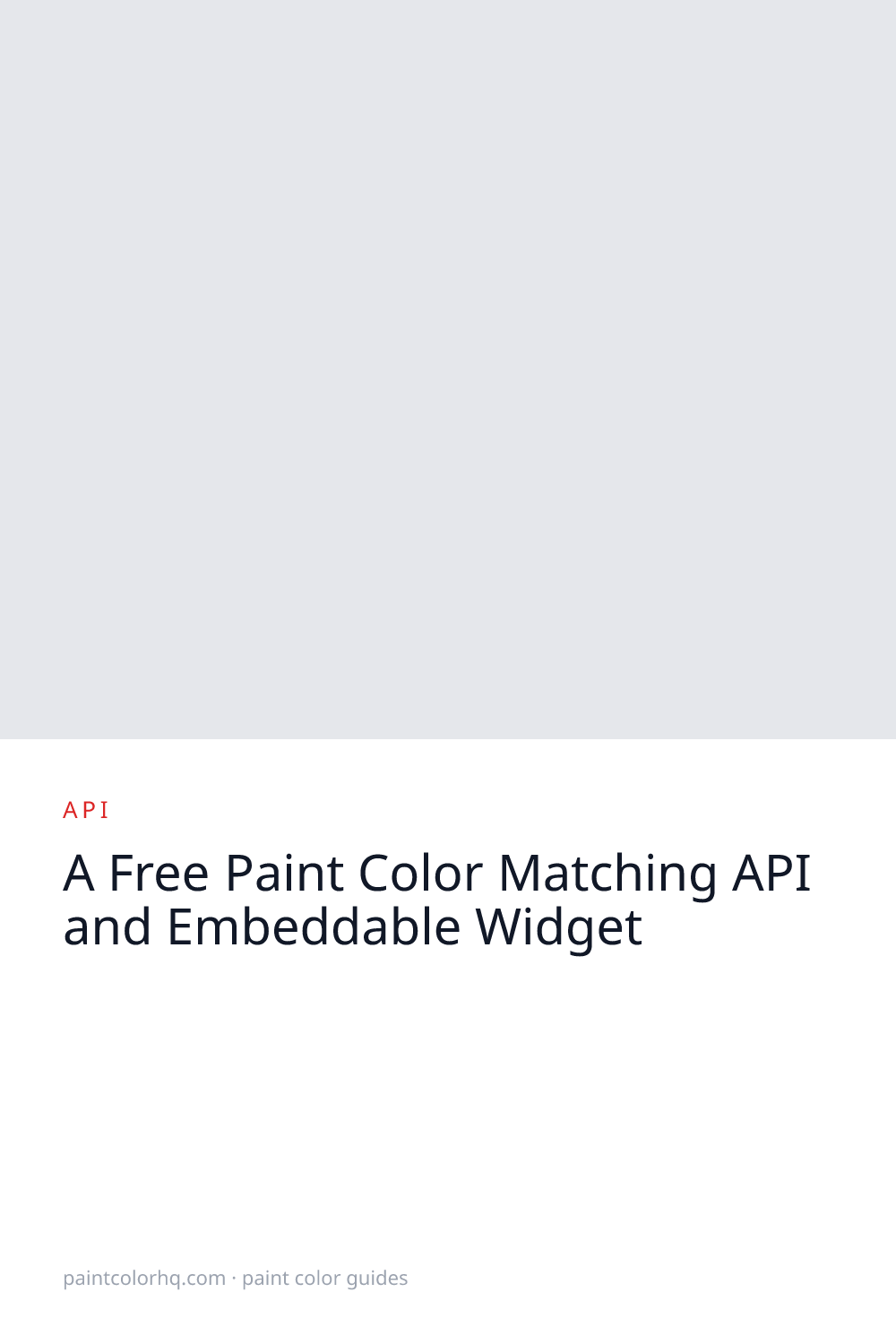 A Free Paint Color Matching API and Embeddable Widget