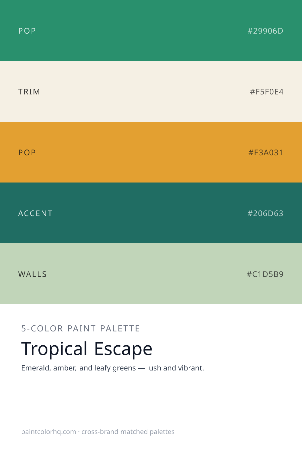 Tropical Escape 5-color paint palette