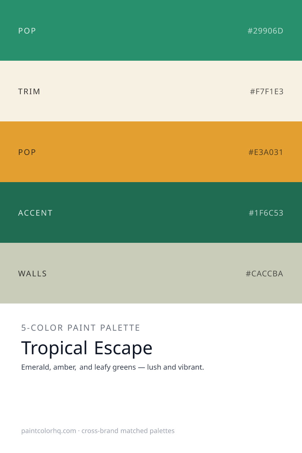 Tropical Escape 5-color paint palette