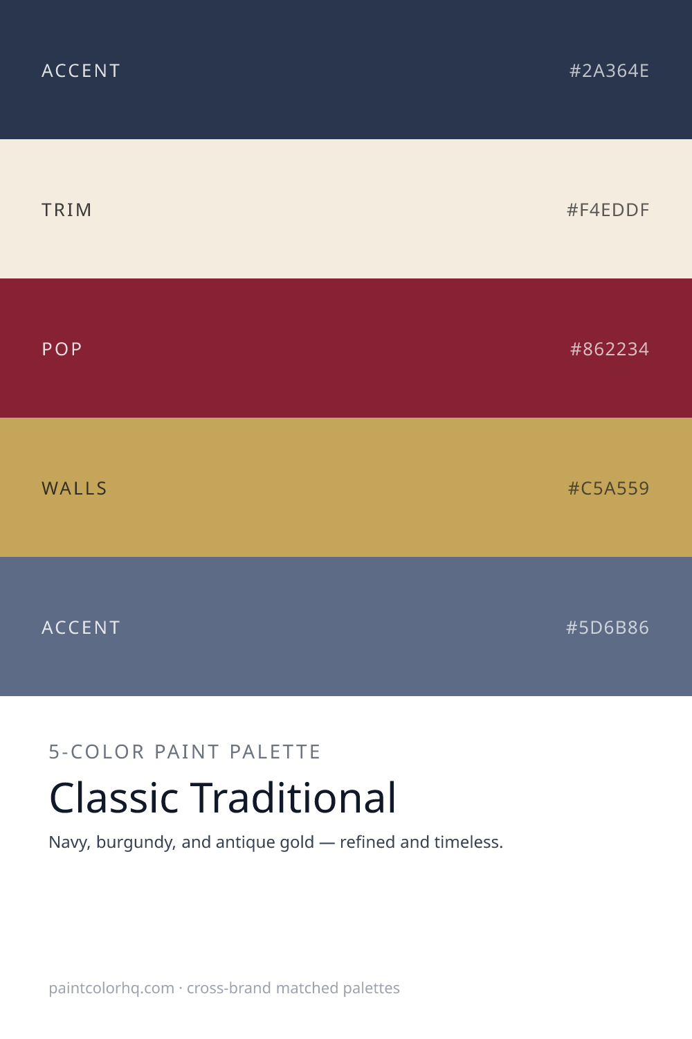 Classic Traditional 5-color paint palette