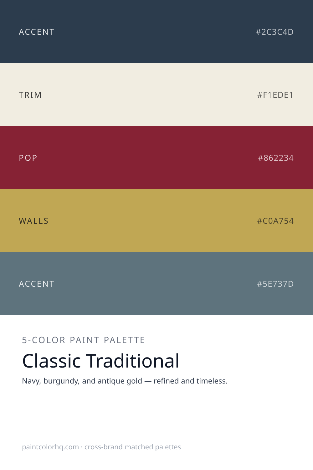 Classic Traditional 5-color paint palette
