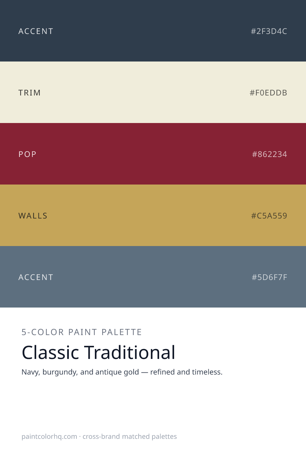 Classic Traditional 5-color paint palette