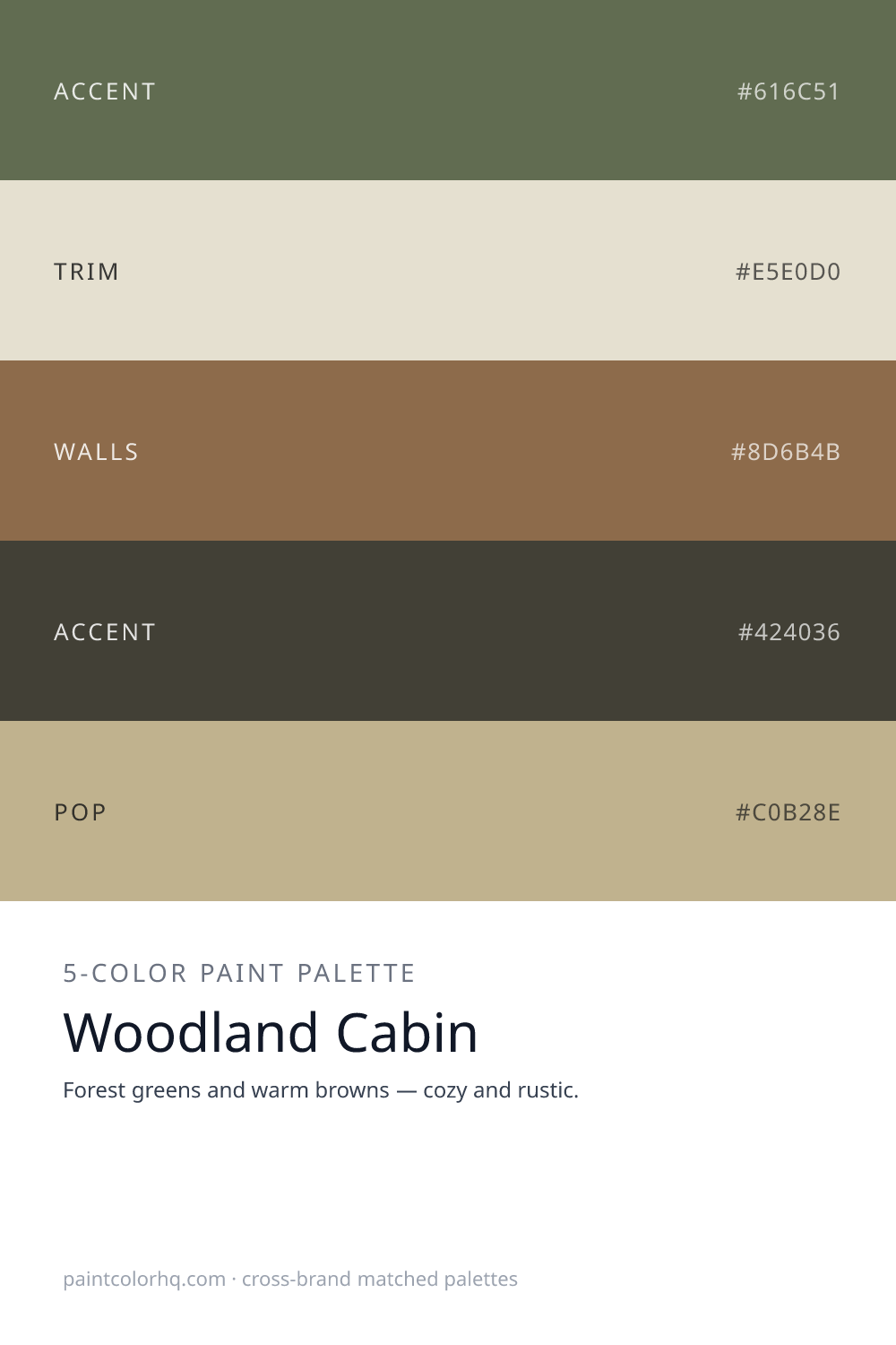 Woodland Cabin 5-color paint palette