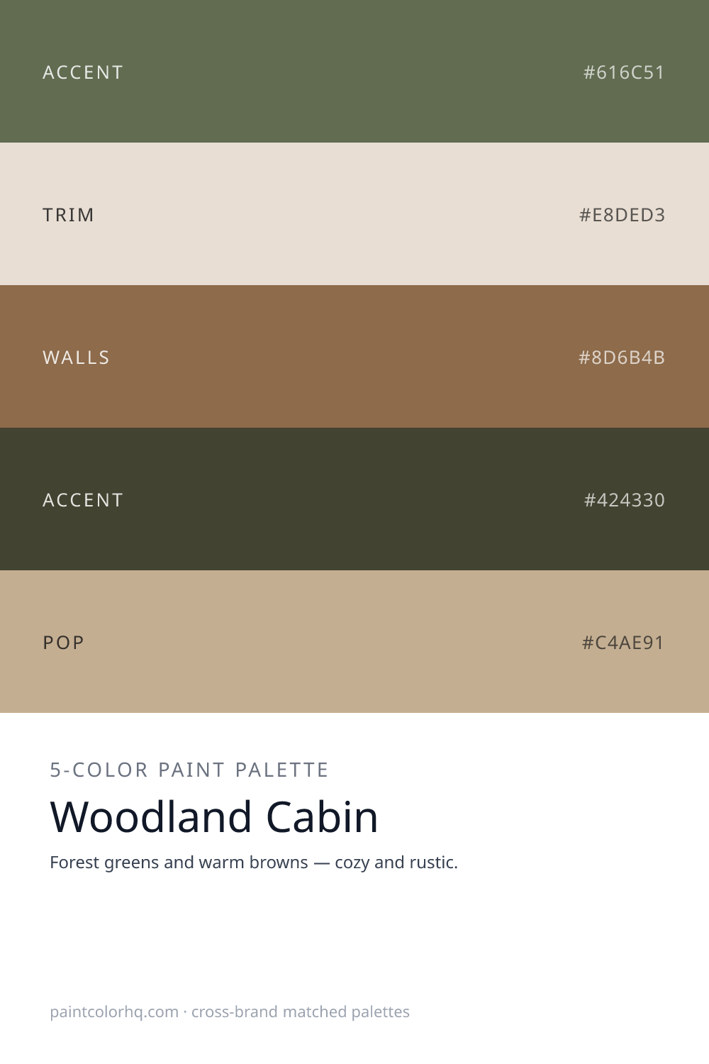 Woodland Cabin 5-color paint palette