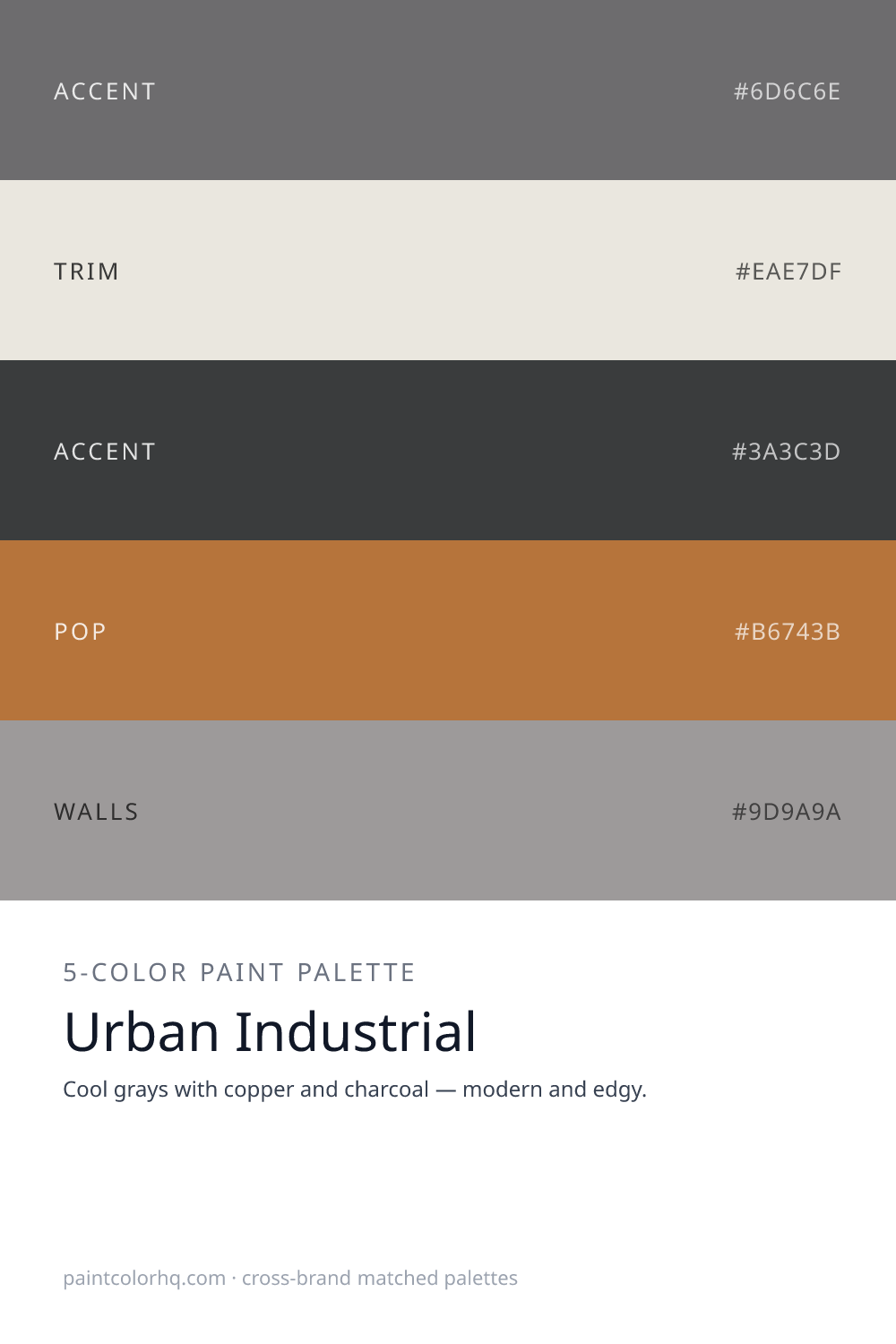 Urban Industrial 5-color paint palette