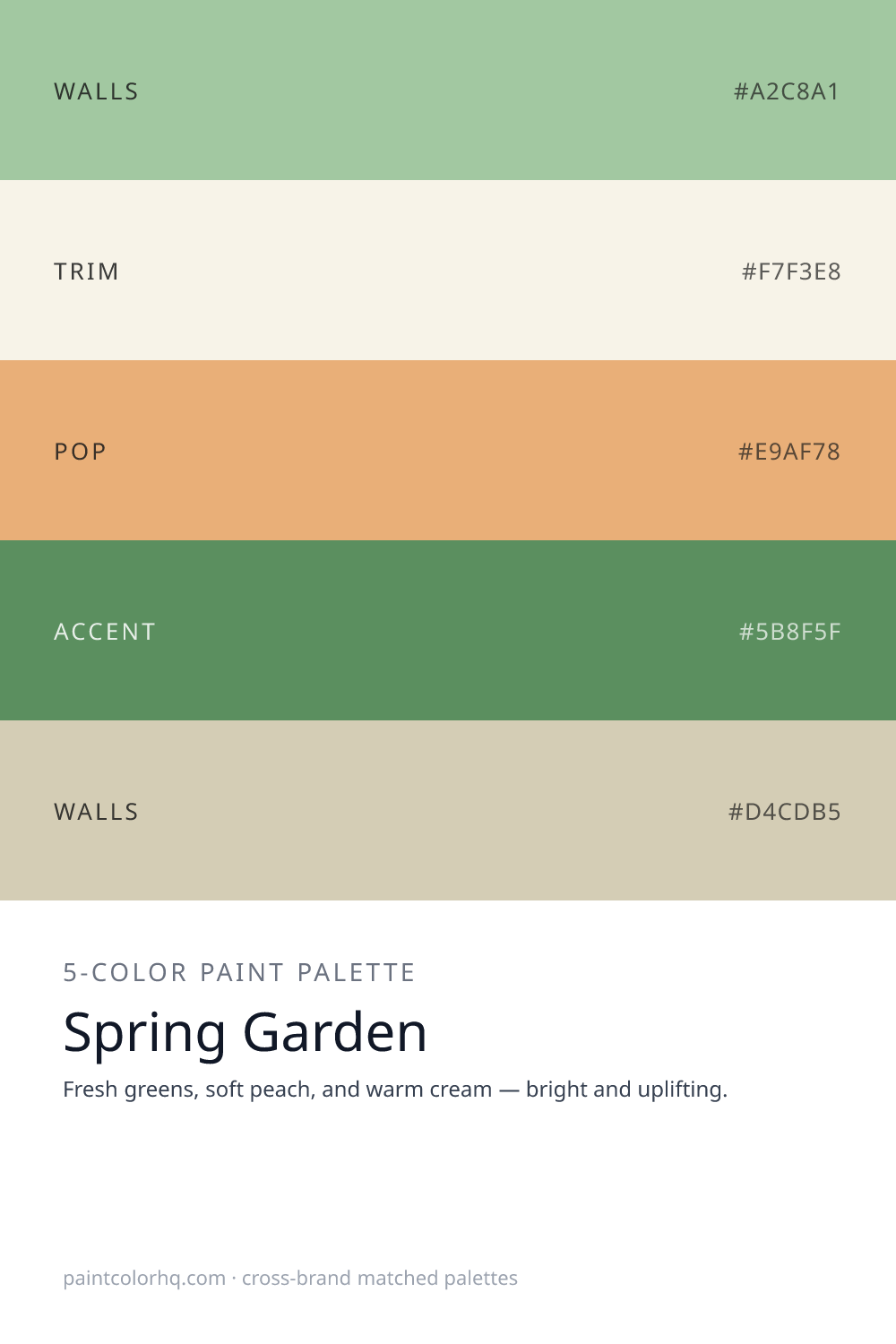 Spring Garden 5-color paint palette