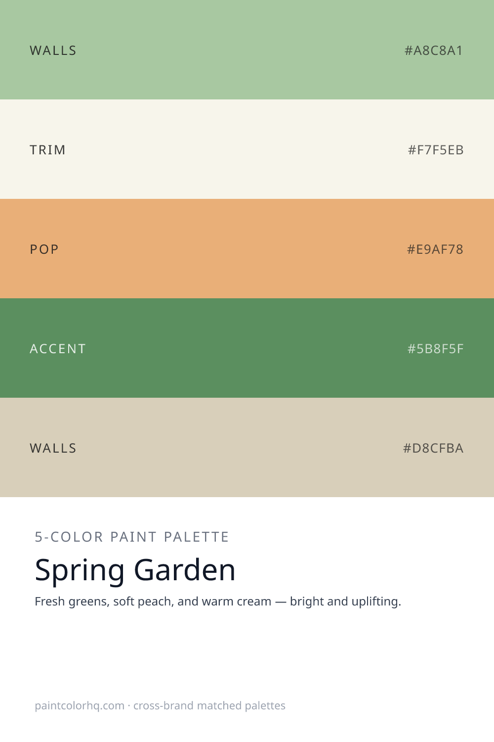 Spring Garden 5-color paint palette