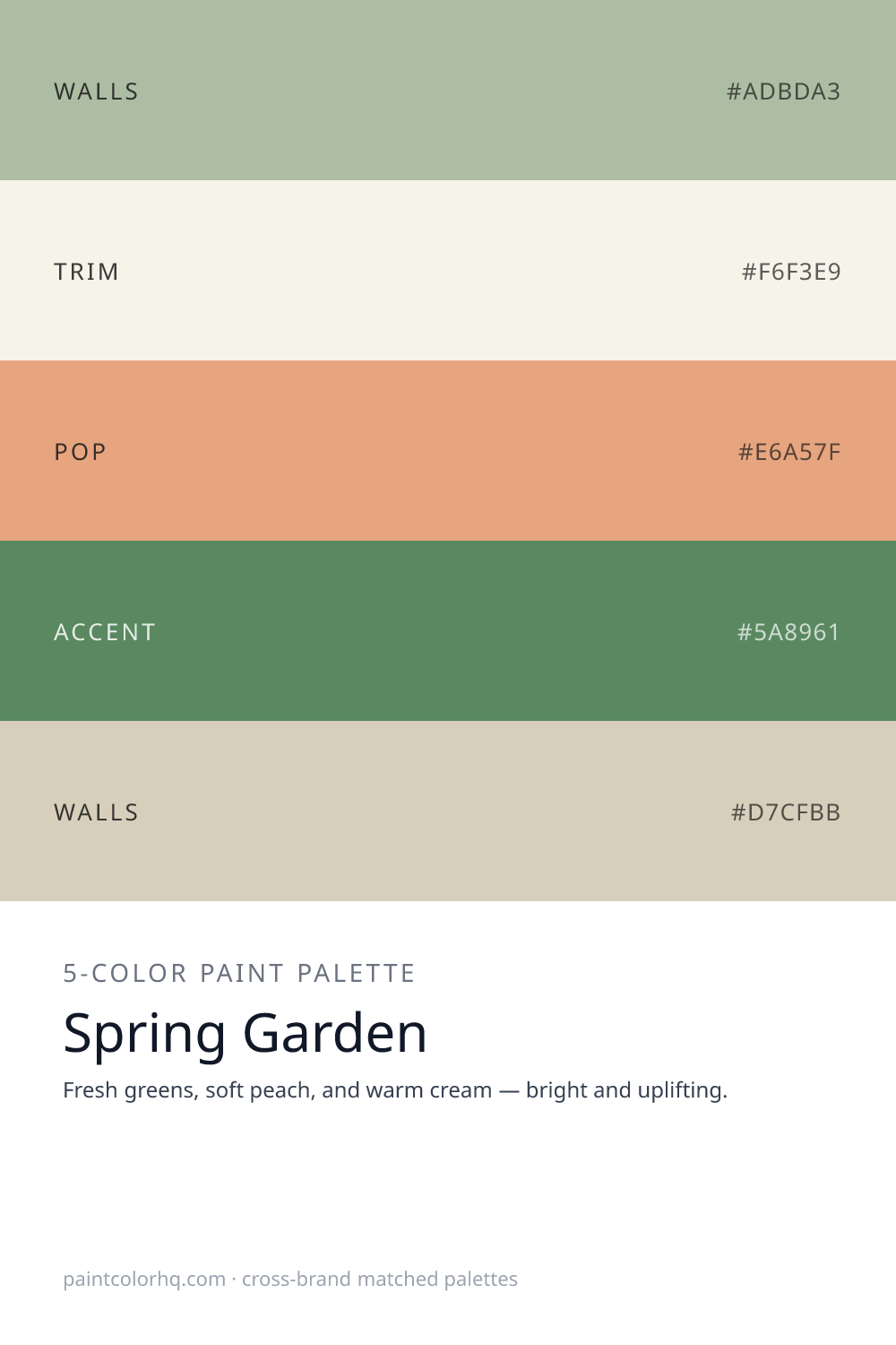 Spring Garden 5-color paint palette