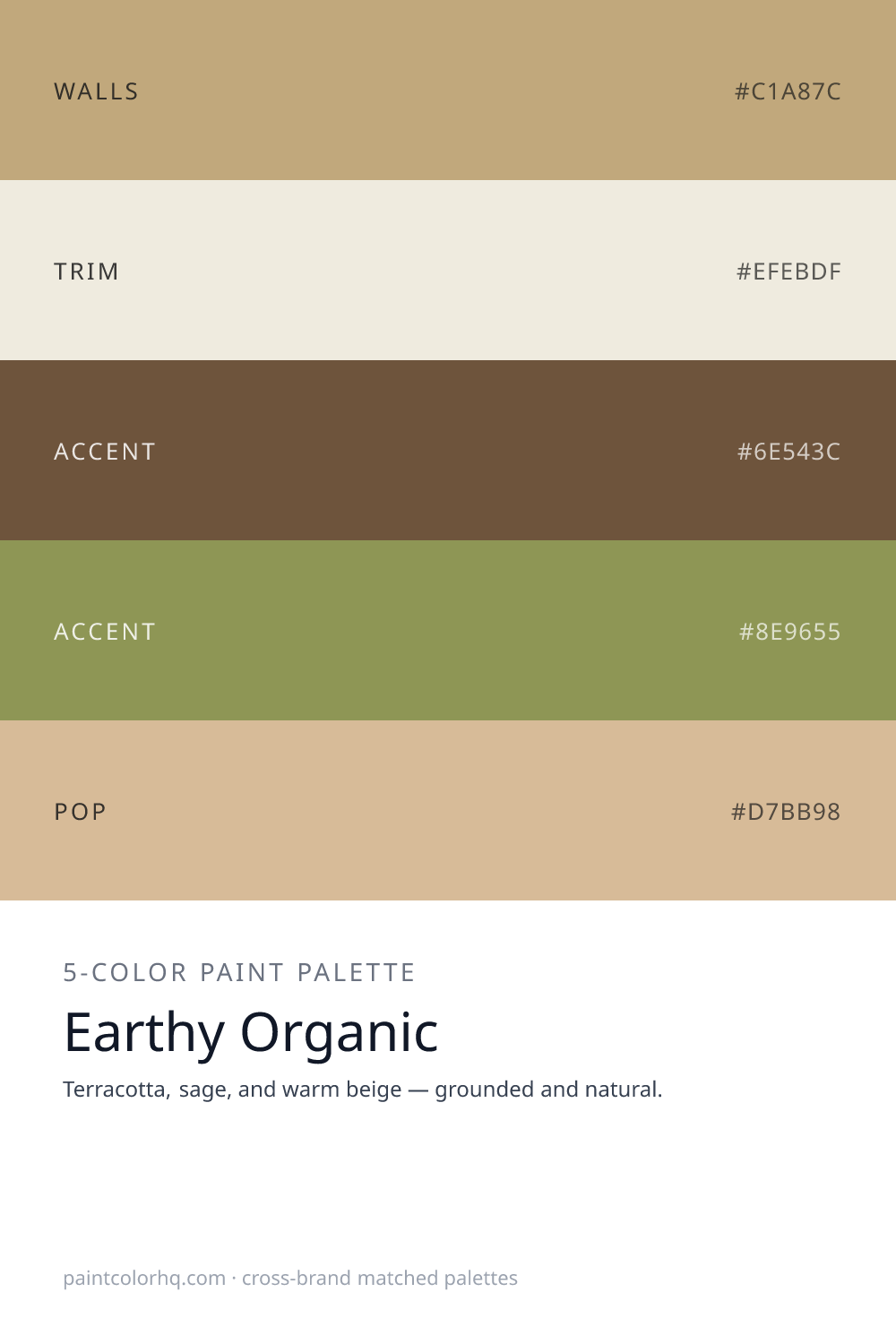 Earthy Organic 5-color paint palette
