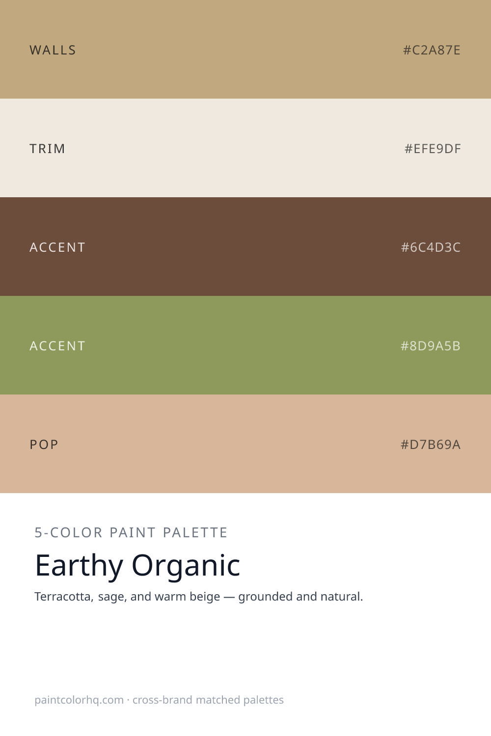 Earthy Organic 5-color paint palette