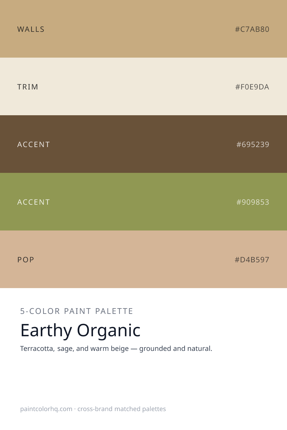 Earthy Organic 5-color paint palette