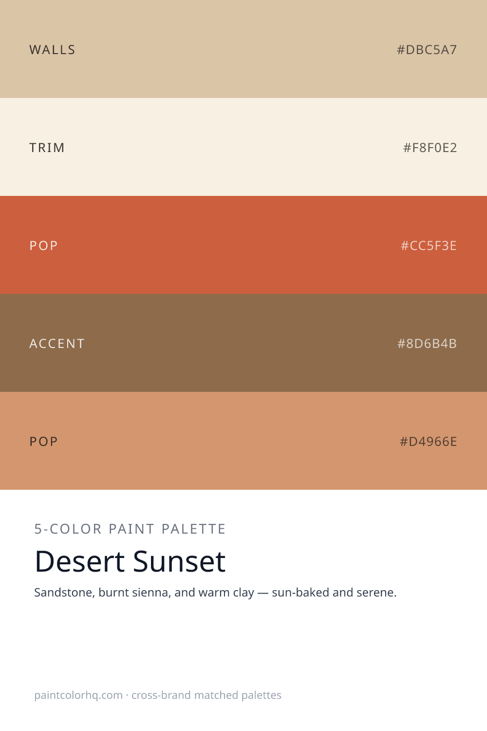 Desert Sunset 5-color paint palette