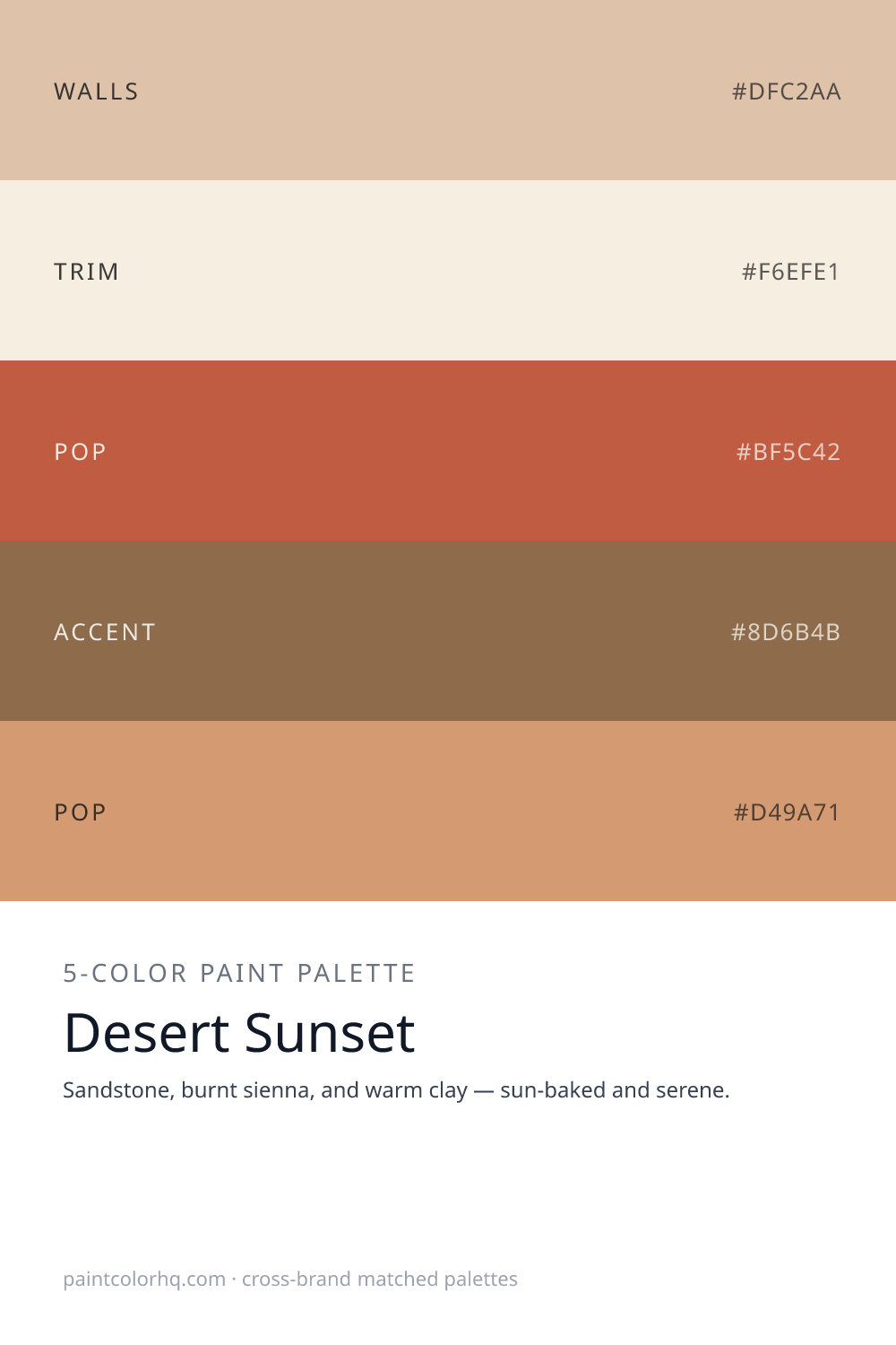 Desert Sunset 5-color paint palette
