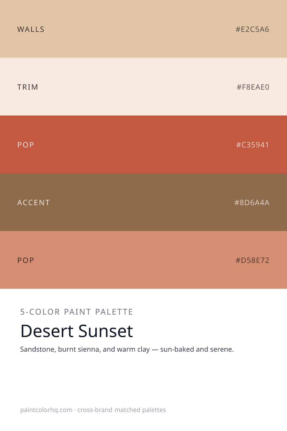 Desert Sunset 5-color paint palette