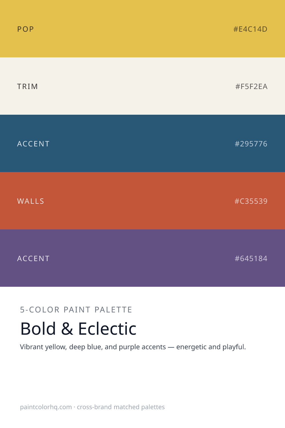 Bold & Eclectic 5-color paint palette