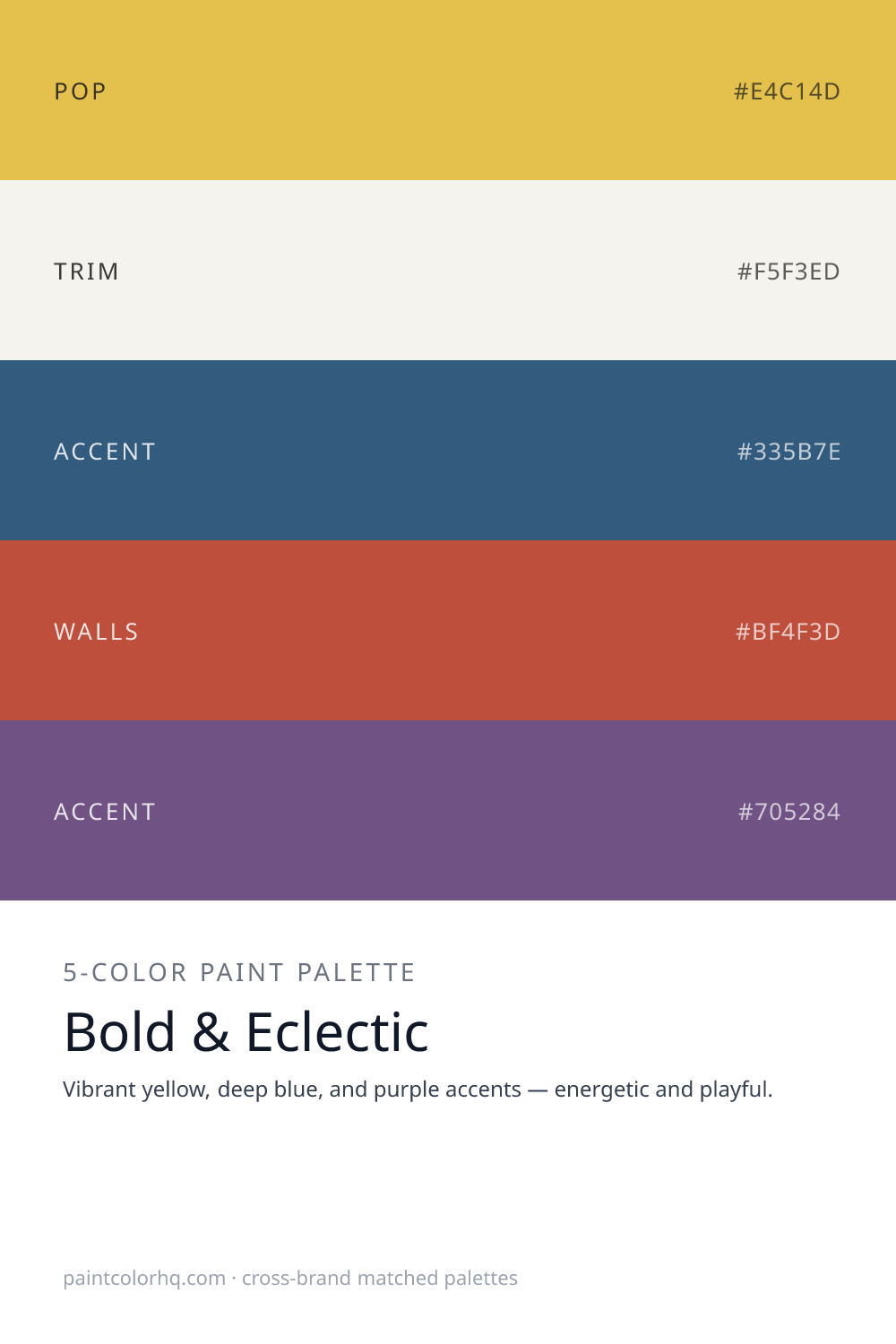Bold & Eclectic 5-color paint palette