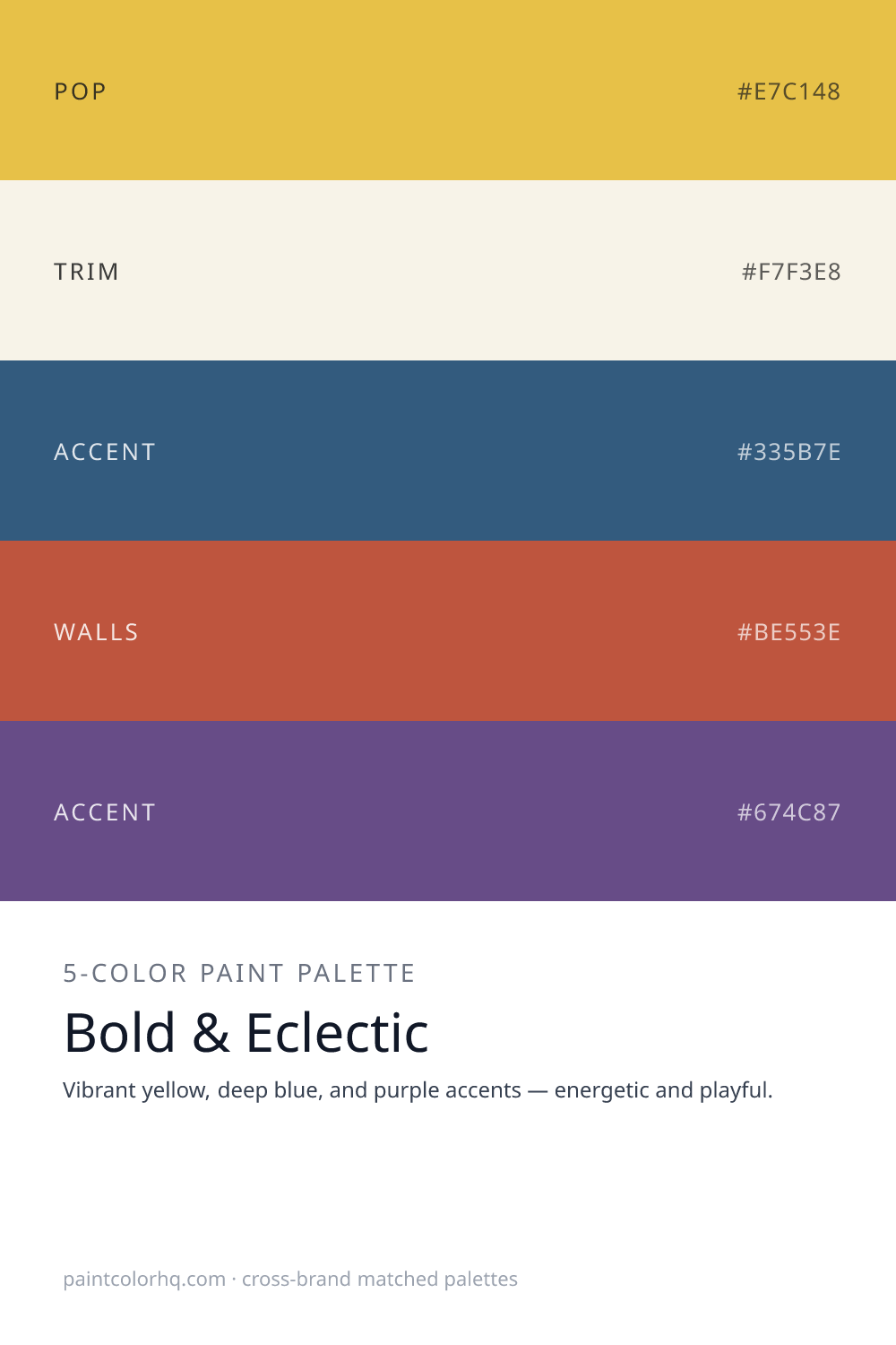 Bold & Eclectic 5-color paint palette