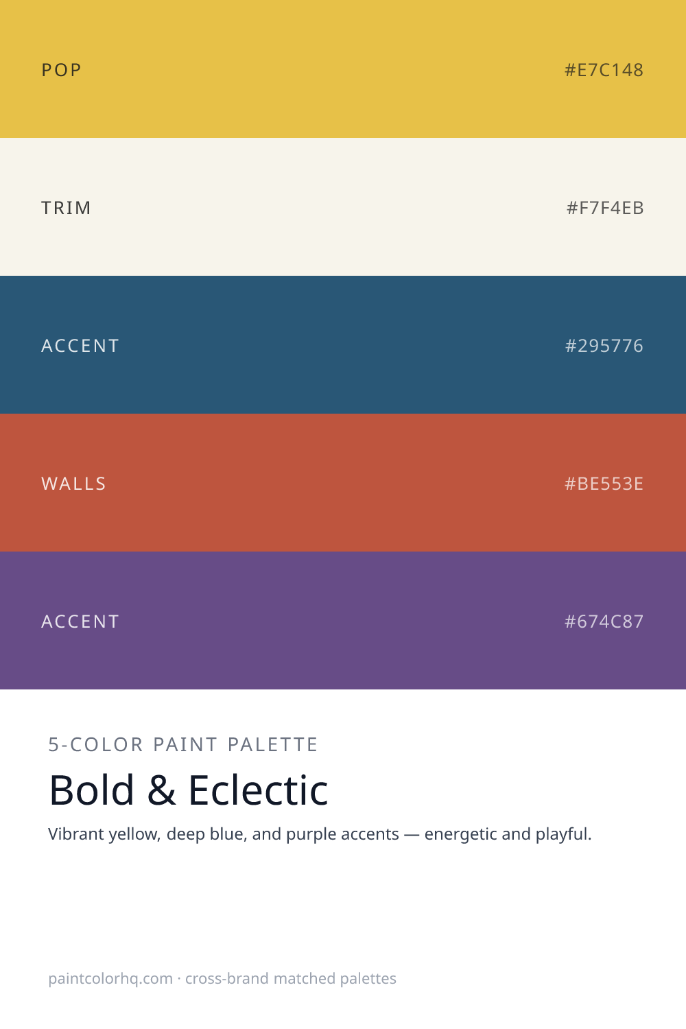 Bold & Eclectic 5-color paint palette