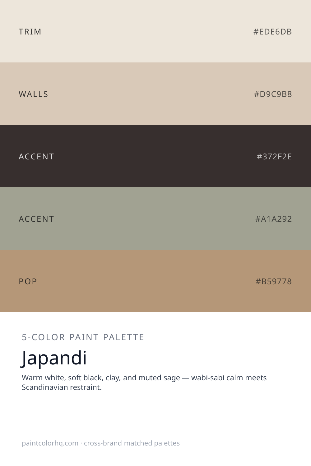 Japandi 5-color paint palette