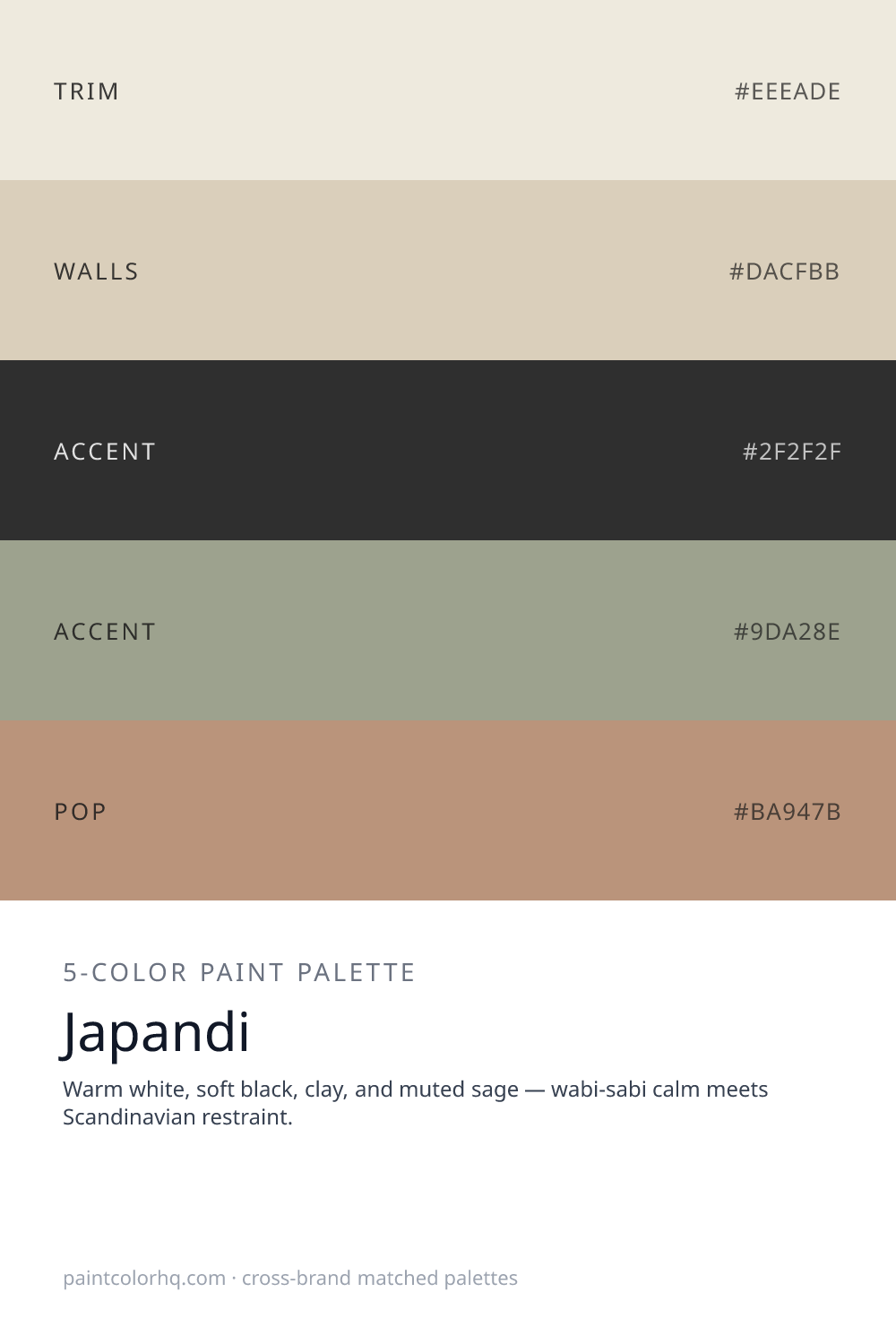 Japandi 5-color paint palette
