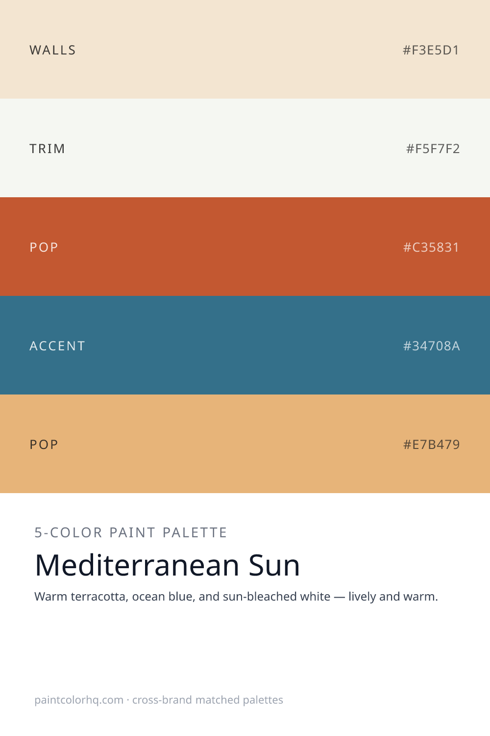 Mediterranean Sun 5-color paint palette