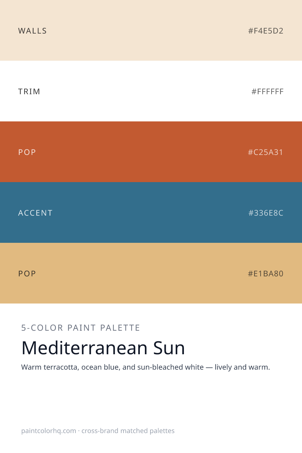 Mediterranean Sun 5-color paint palette