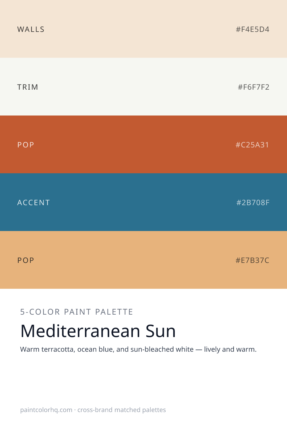 Mediterranean Sun 5-color paint palette