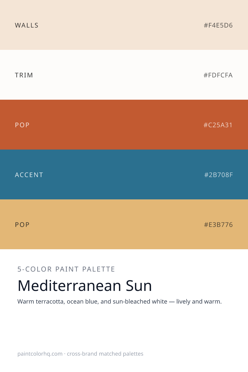 Mediterranean Sun 5-color paint palette