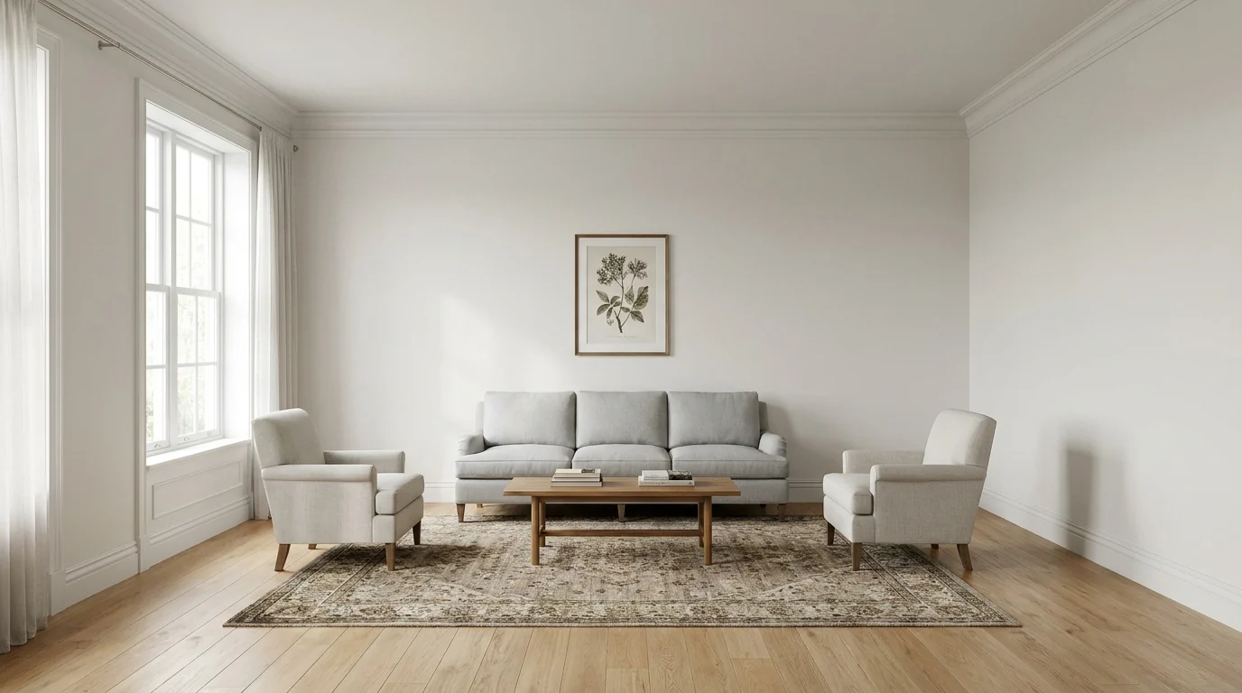 Living room with the selected paint colors